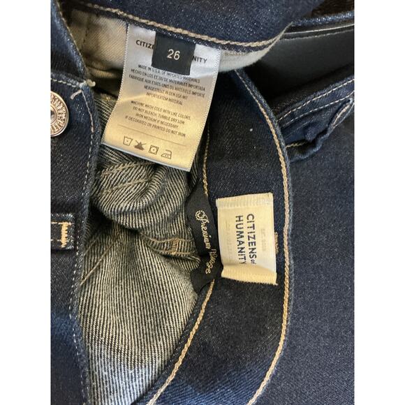 Citizens Of Humanity 'Maritzy' Blue Cotton Pleated Trouser Size 26 - Picture 4 of 4